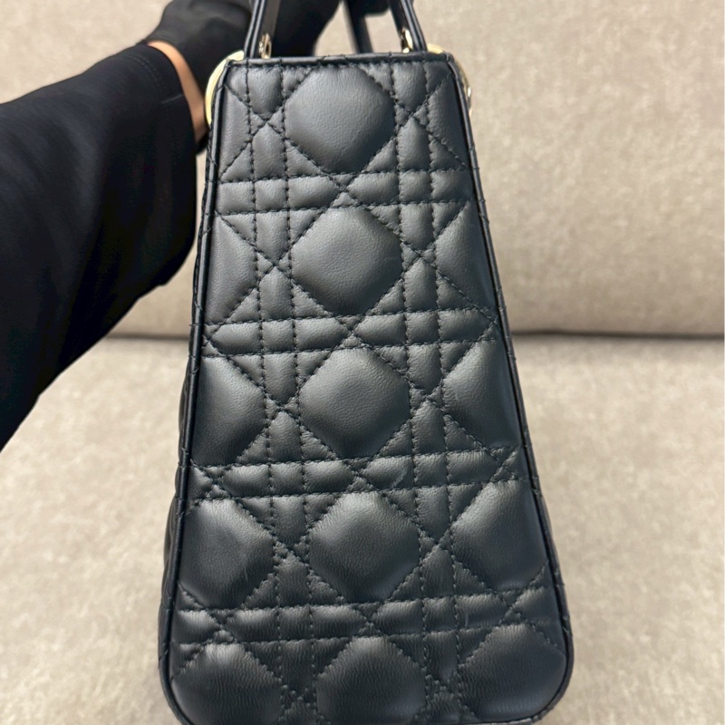 DIOR lady 黑色中號黛妃包-3