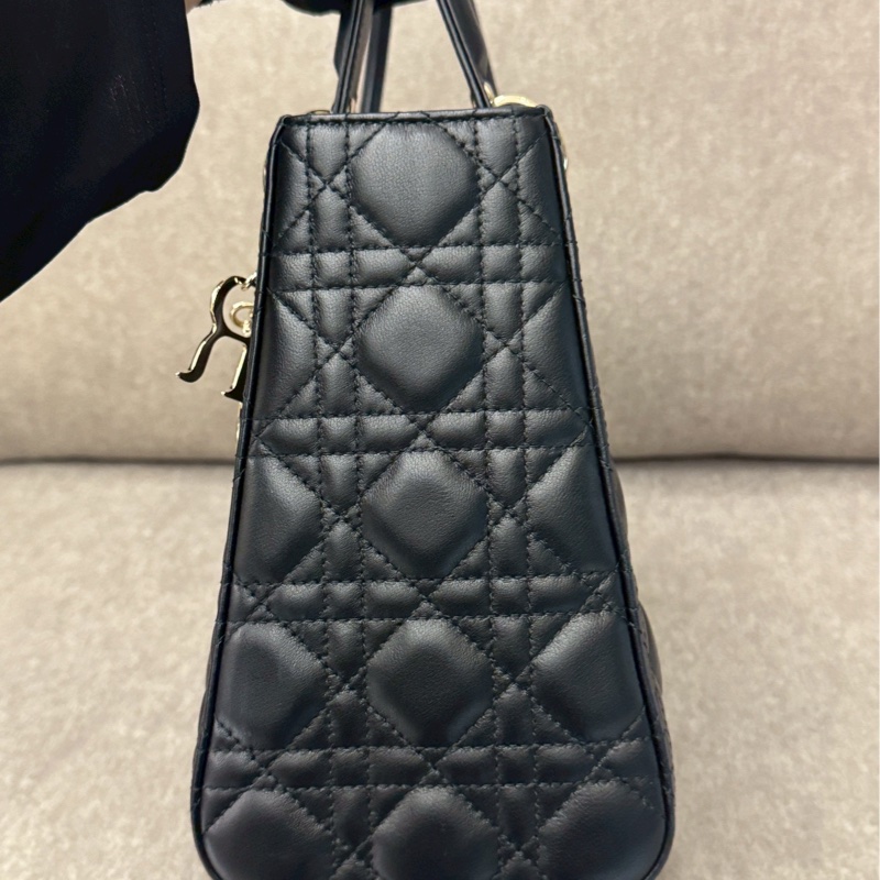DIOR lady 黑色中號黛妃包-4