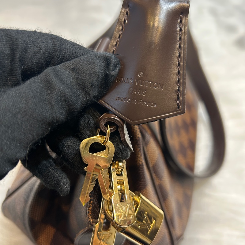 LV N51150 Damier Ebene 帆布 Brera 棋盤格手提包-8