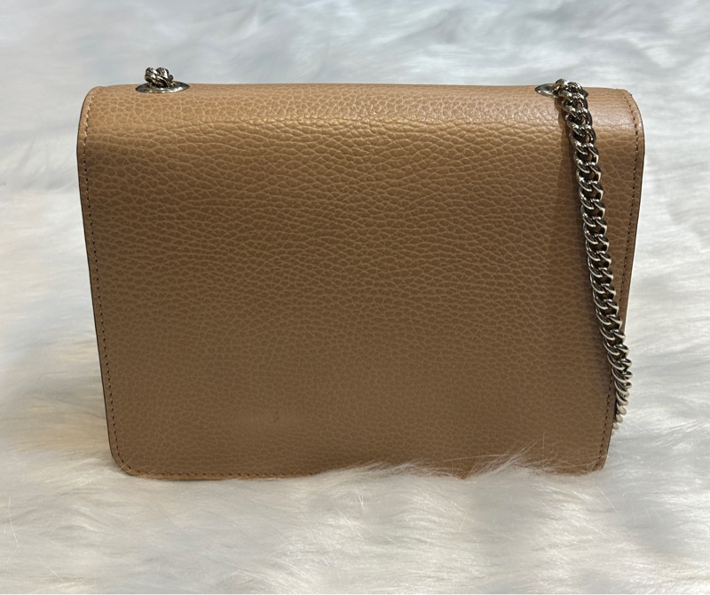 GUCCI Interlocking GG LOGO全皮革斜背包-1