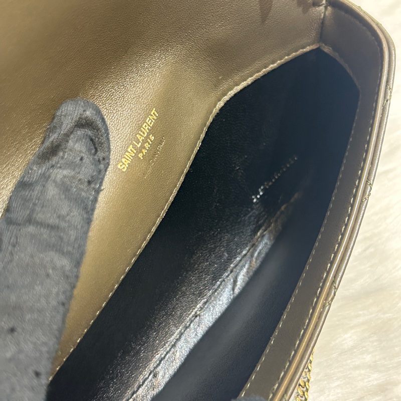 Saint Laurent Gaby 菱格紋小羊皮鏈條手機包-6