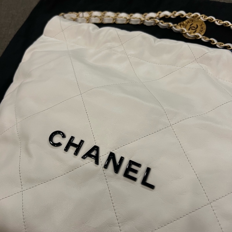 📢二手 完勝CF的香奈兒新當家花旦❤️Chanel 22 Bag 仙女白金幣黑字小號肩背包 芯片款 正品-3
