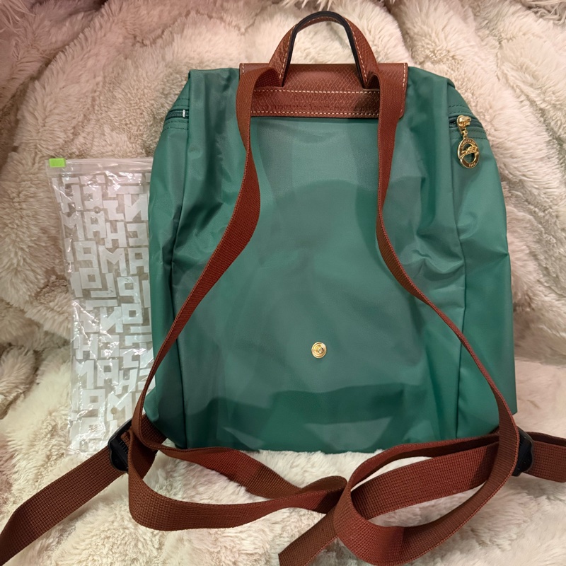 Longchamp 全新綠色後背包 size M 法國專櫃購入-2