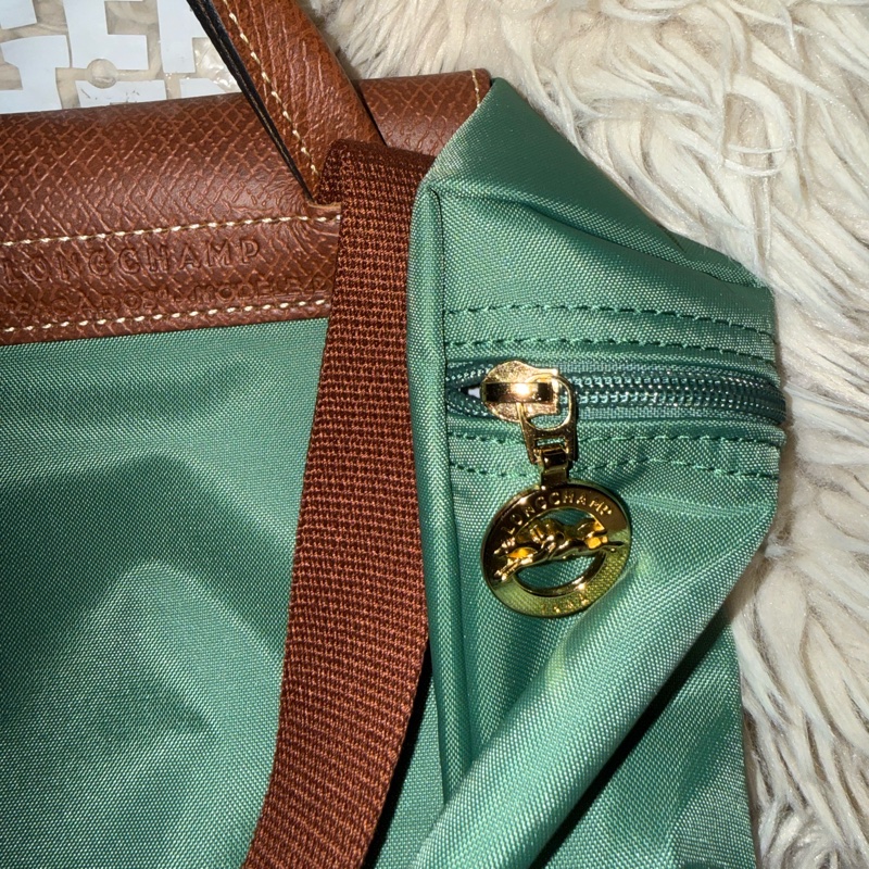 Longchamp 全新綠色後背包 size M 法國專櫃購入-3