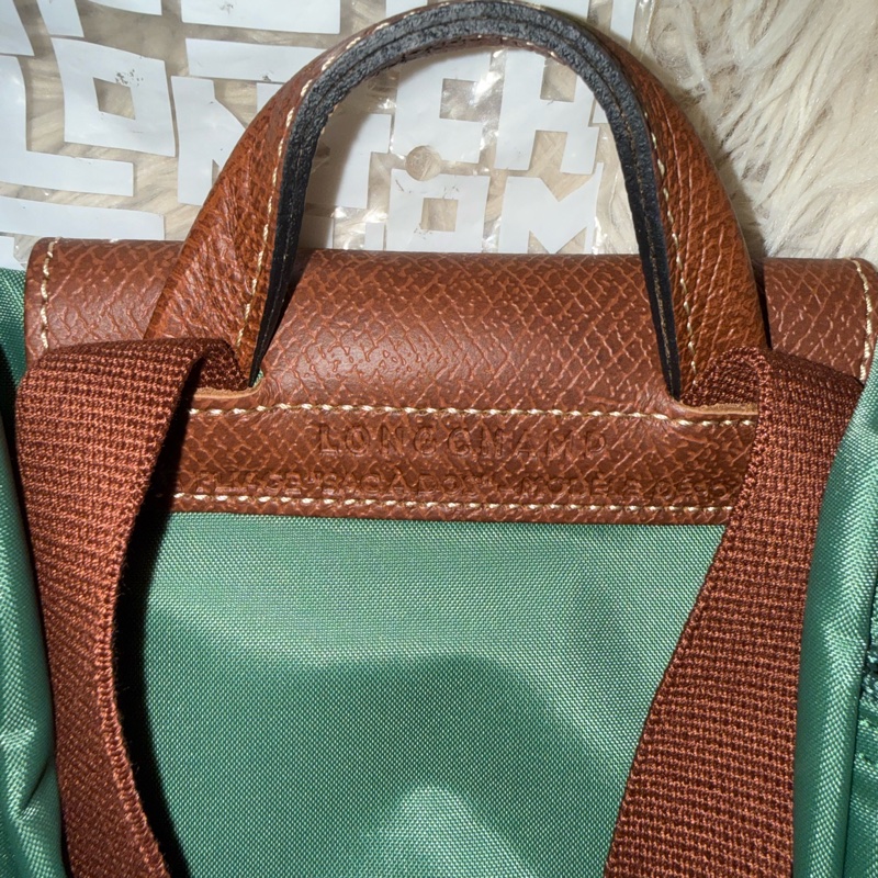 Longchamp 全新綠色後背包 size M 法國專櫃購入-4