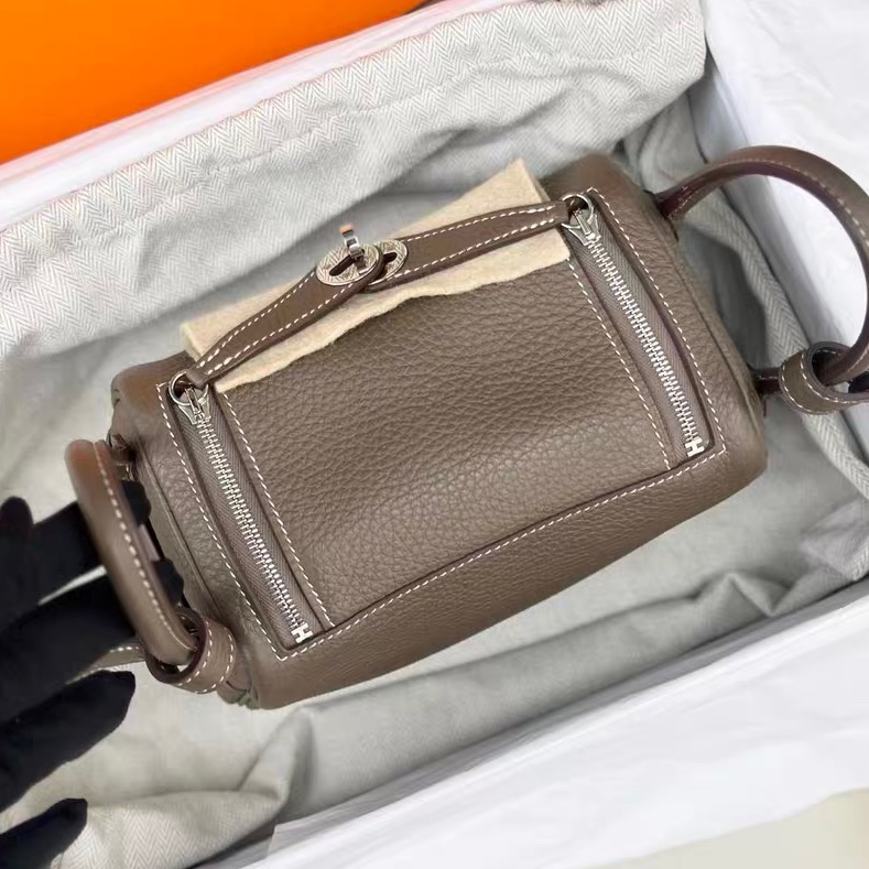 🌈Hermes🧡Mini Lindy一代🧡大象灰銀扣🌈99新閑置🌈minilindy🌟lindy🌟愛馬仕🌟-1
