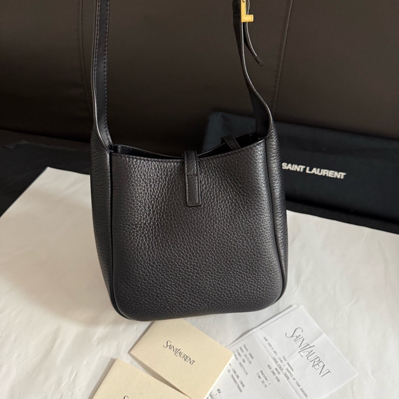 YSL 99新 聖羅蘭黑色金扣mini hobo迷你單肩腋下包手提包 有24年11購證-1