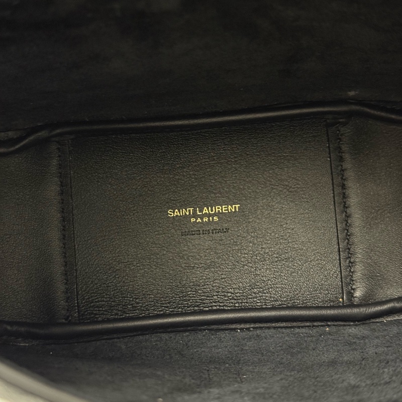 YSL 99新 聖羅蘭黑色金扣mini hobo迷你單肩腋下包手提包 有24年11購證-7