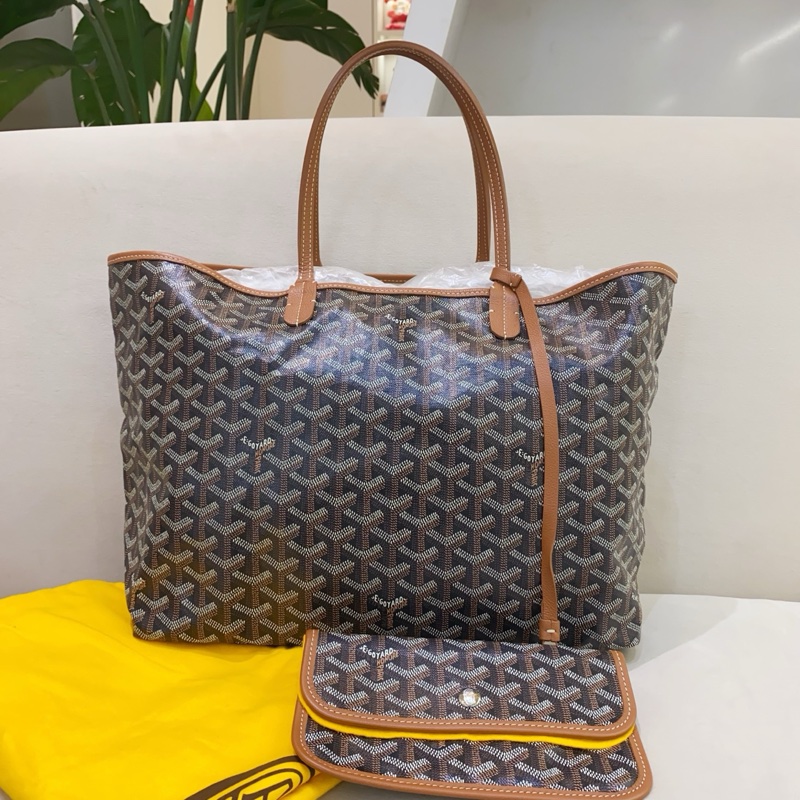 Goyard戈雅 金棕 Y字滿印老花單肩子母購物袋21年編碼-0