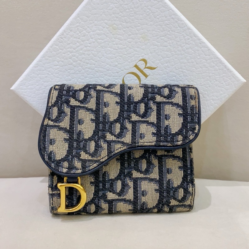 Dior迪奧 老花馬鞍三折錢包卡包 20年編碼 附件：盒-0
