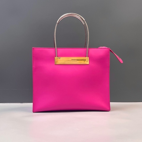 98新Balenciaga巴黎世家玫紅色金屬環包 尺寸28*8*23