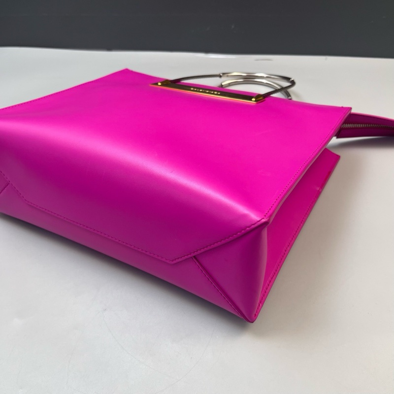 98新Balenciaga巴黎世家玫紅色金屬環包 尺寸28*8*23-3