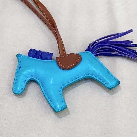 Hermes愛馬仕 藍色小馬掛件  無配件