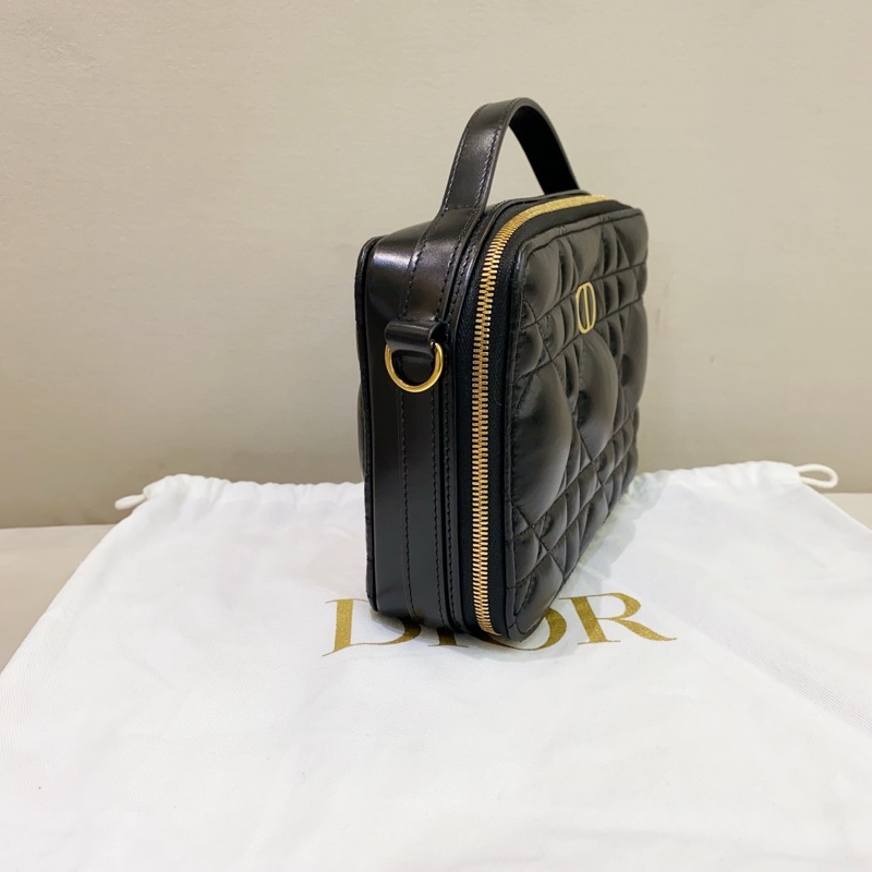 99新 Dior迪奧 Caro 黑色 手提盒子包相機包 尺寸18x13cm 22年編碼-2