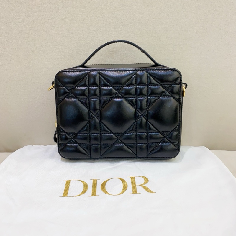 99新 Dior迪奧 Caro 黑色 手提盒子包相機包 尺寸18x13cm 22年編碼-6