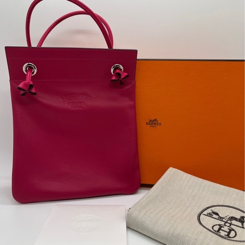 愛馬仕 Hermes Aline mini銀扣 ，覆盆子色 C刻