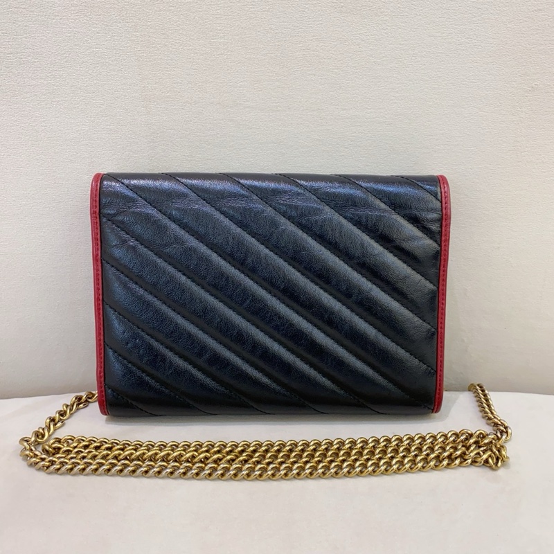 Gucci古馳 Marmont 黑紅 miniwoc鏈條包 無配件 單品-1