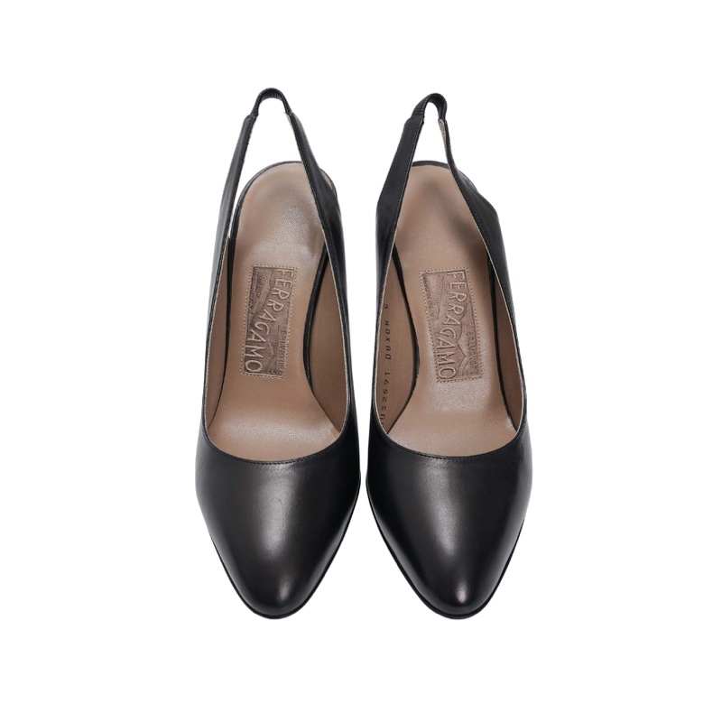 全新Salvatore Ferragamo US7/ Eu 37.5 黑色高跟鞋-0
