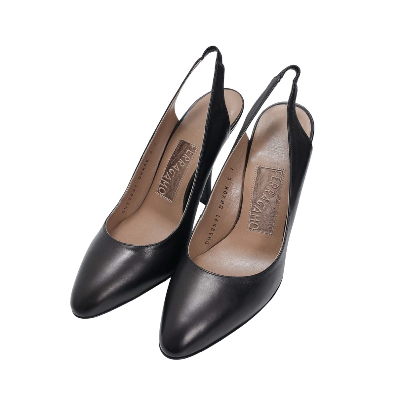 全新Salvatore Ferragamo US7/ Eu 37.5 黑色高跟鞋-2