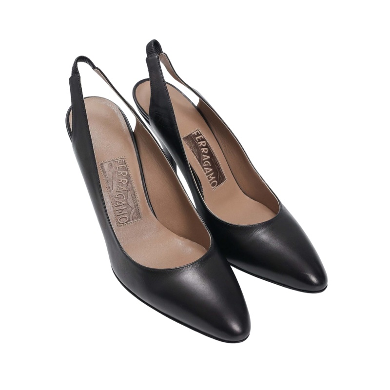 全新Salvatore Ferragamo US7/ Eu 37.5 黑色高跟鞋-3