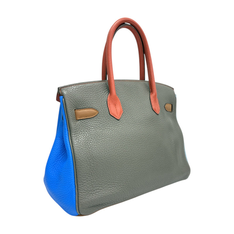 橘/紅/藍/棕色 Clemence牛皮 Birkin 30 柏金包 手提包 □P刻 銀扣【HERMES 愛馬仕】-1