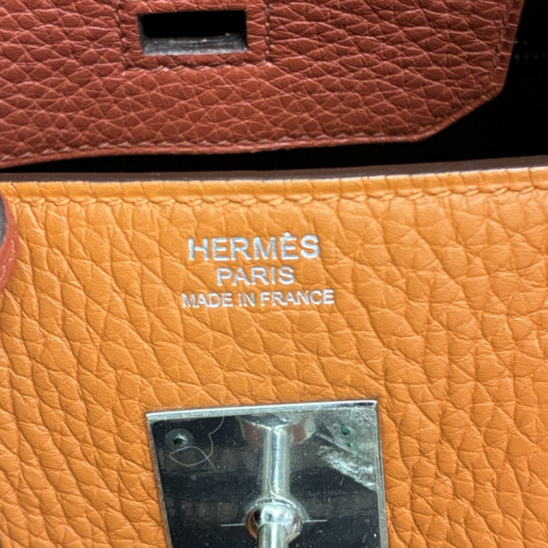 橘/紅/藍/棕色 Clemence牛皮 Birkin 30 柏金包 手提包 □P刻 銀扣【HERMES 愛馬仕】-4
