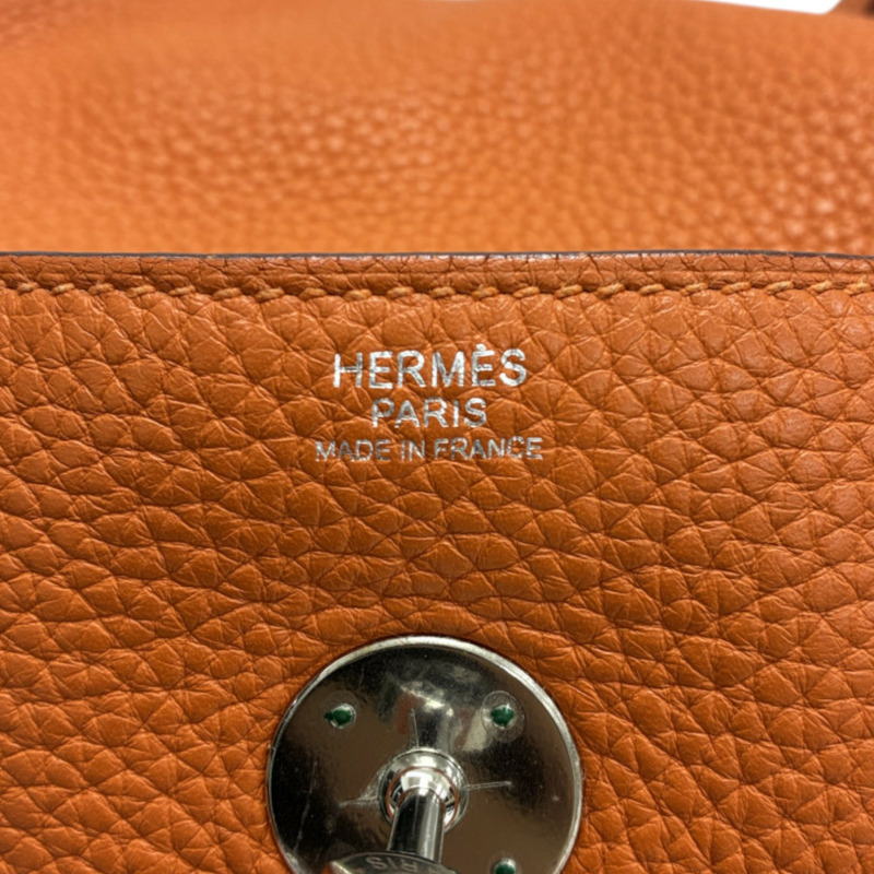 橘色 Clemence牛皮 Lindy 30 肩背包 口R刻 銀扣【HERMES 愛馬仕】-4