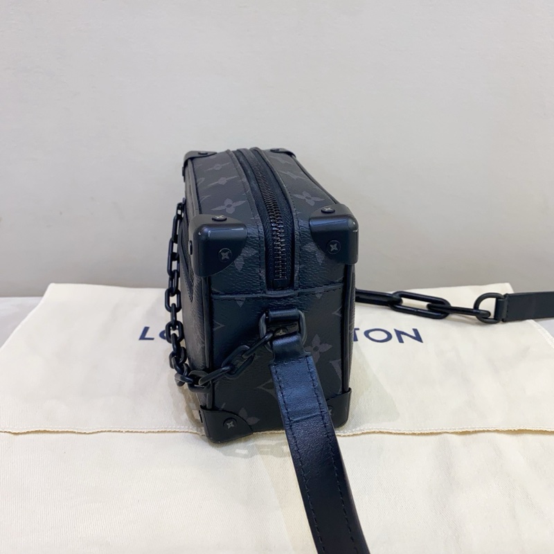 Lv路易威登 Mini Soft Trunk 黑色 男女同款 老花鏈條包相機包盒子包 20年編碼-3