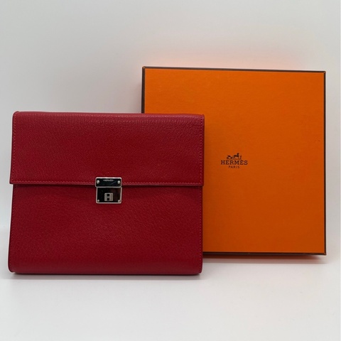 Hermes/愛馬仕 chic16 銀扣，國旗紅，D刻16*2*13.5
