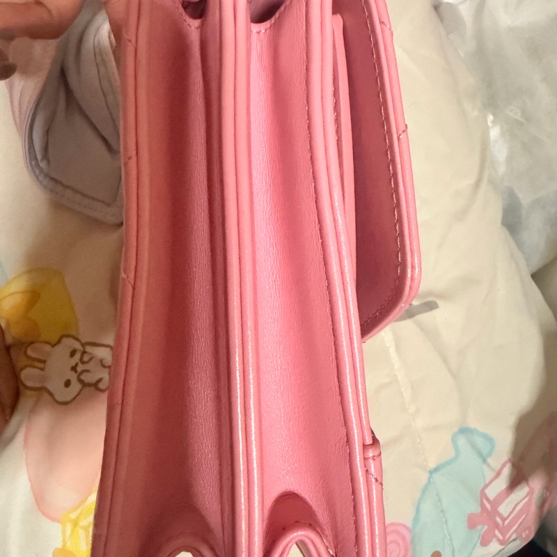 粉色提把 16.5 X 21.5 X 7.5 CM 牛皮-1