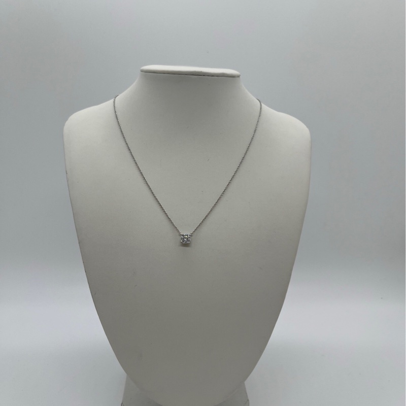 Tiffany蒂芙尼 四爪單鑽鑽石項鍊，主鑽0.77ct，H色，淨度VS1-1