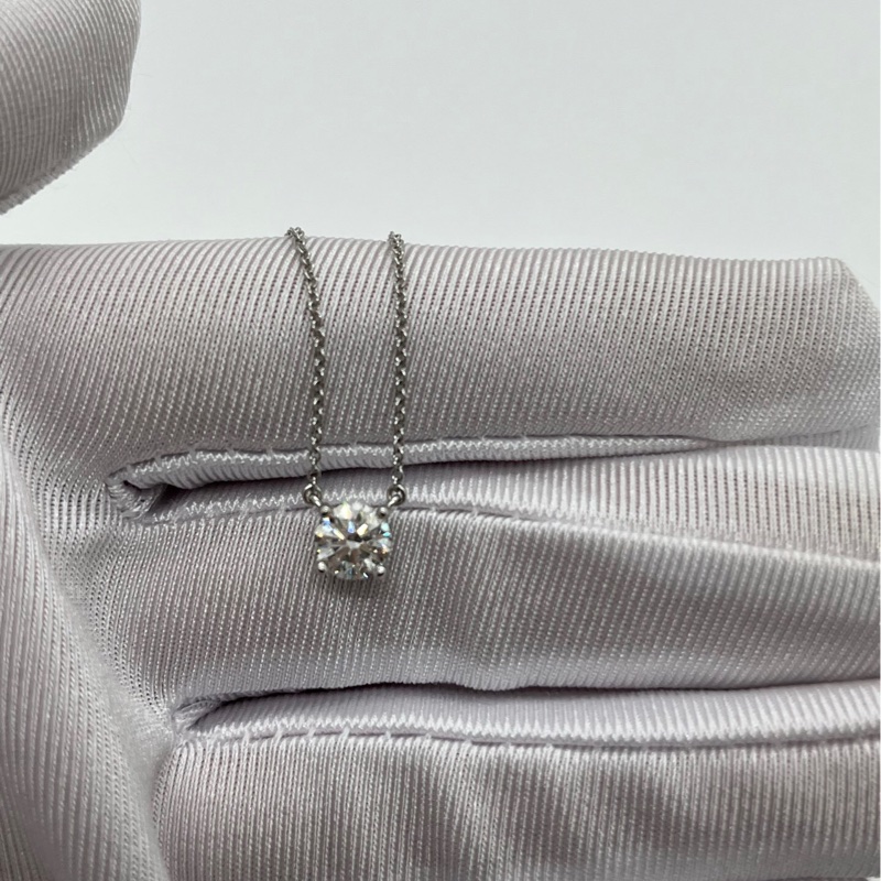 Tiffany蒂芙尼 四爪單鑽鑽石項鍊，主鑽0.77ct，H色，淨度VS1-2