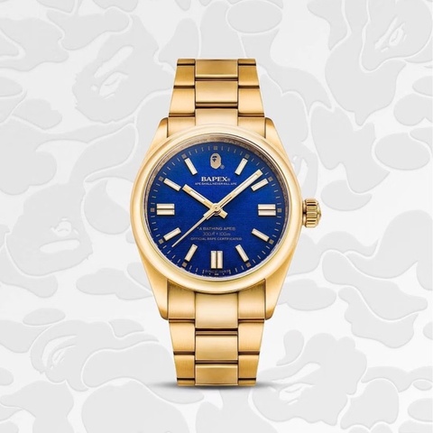 BAPE TYPE 7 BAPEX 猿力士 猿人頭 手錶 金錶