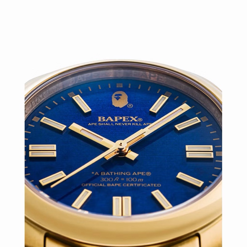 BAPE TYPE 7 BAPEX 猿力士 猿人頭 手錶 金錶-2