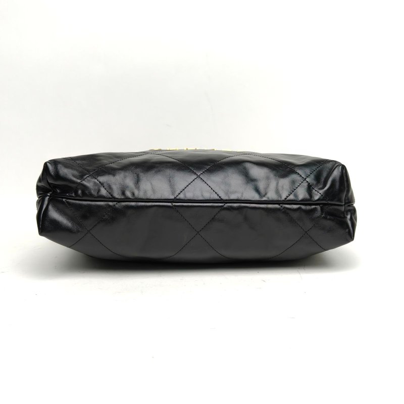 CHANEL 22BagTote托特包小號黑色牛皮晶片金扣肩背包-4