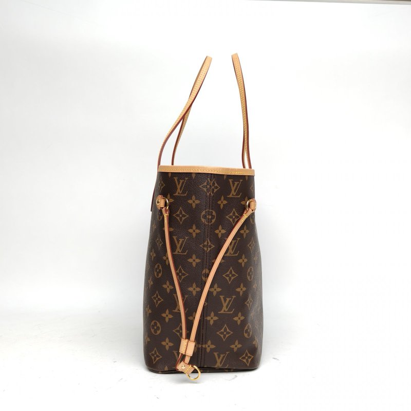 LOUIS VUITTON Neverfull中號31玫紅內裏老花金扣晶片肩背包-1