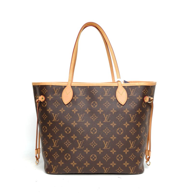 LOUIS VUITTON Neverfull中號31玫紅內裏老花金扣晶片肩背包-2