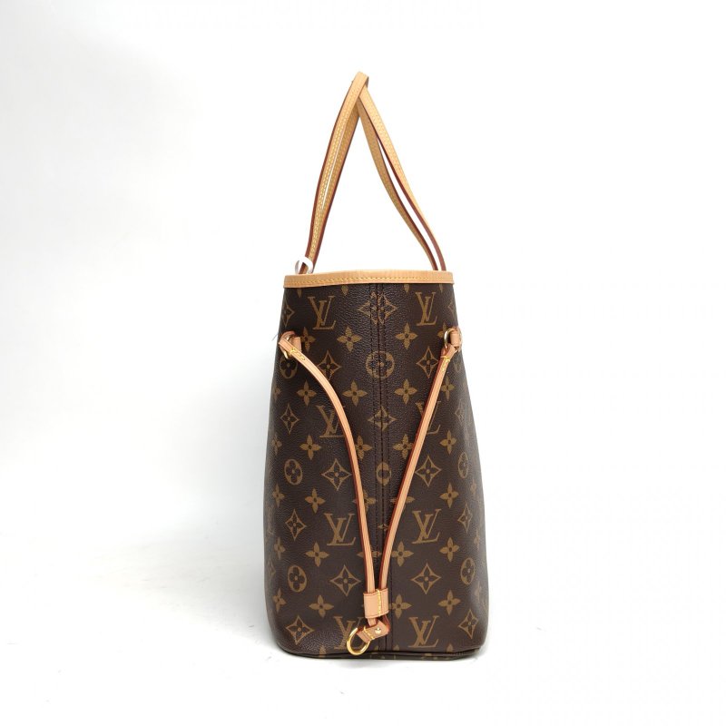 LOUIS VUITTON Neverfull中號31玫紅內裏老花金扣晶片肩背包-3