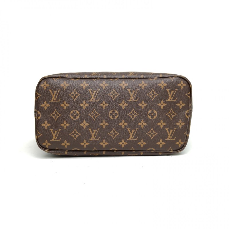 LOUIS VUITTON Neverfull中號31玫紅內裏老花金扣晶片肩背包-4