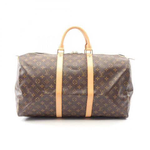 路易威登 Keepall 50 手提包 M41426 Monogram 帆布皮革棕色二手 LV