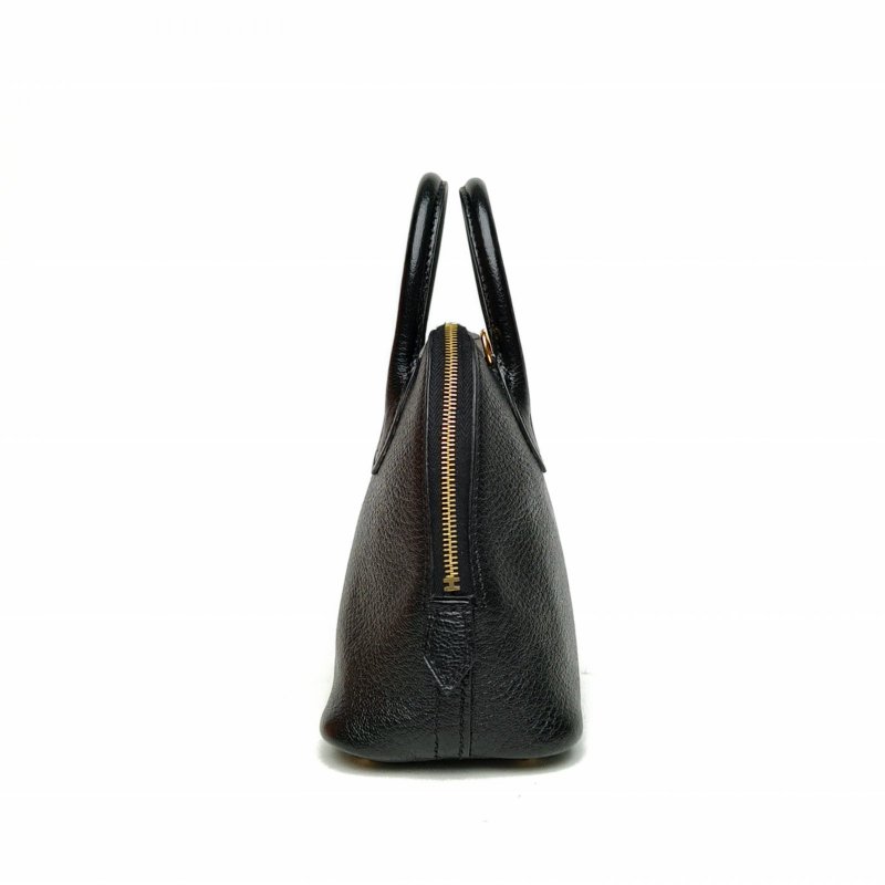 HERMES Bolide保齡球Mini19黑色山羊皮A刻金扣肩背包-1