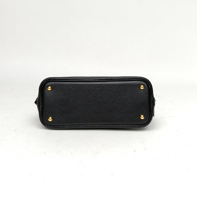 HERMES Bolide保齡球Mini19黑色山羊皮A刻金扣肩背包-4