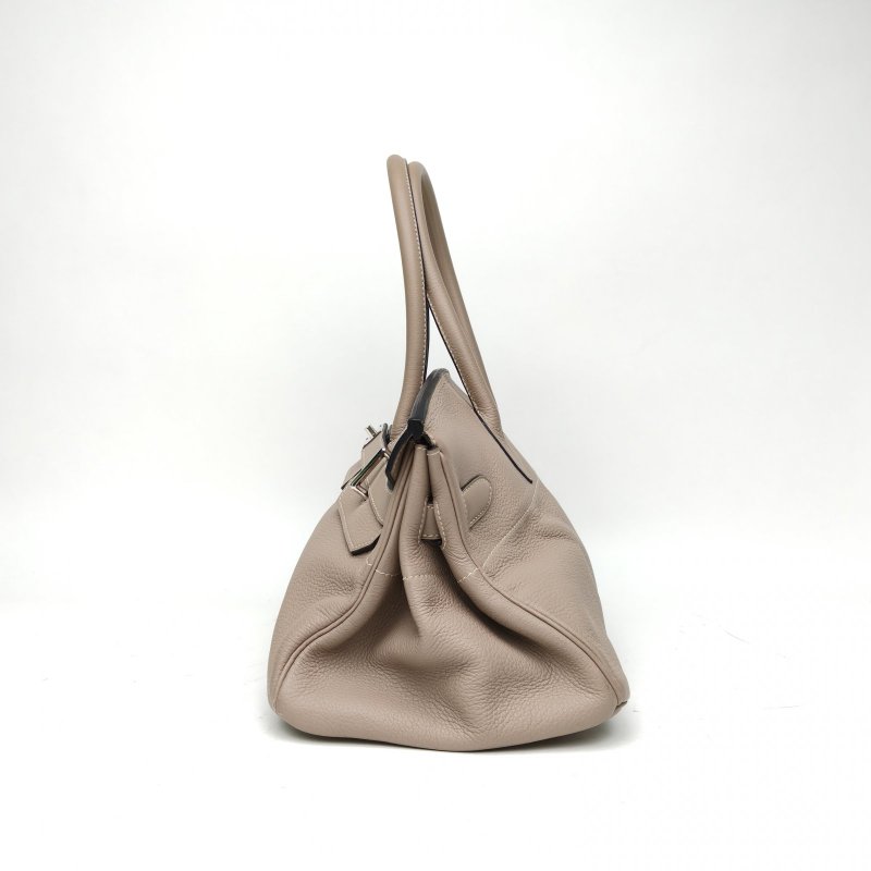 HERMES ShoulderBirkin斑鳩灰Togo皮框K銀扣肩背包-1