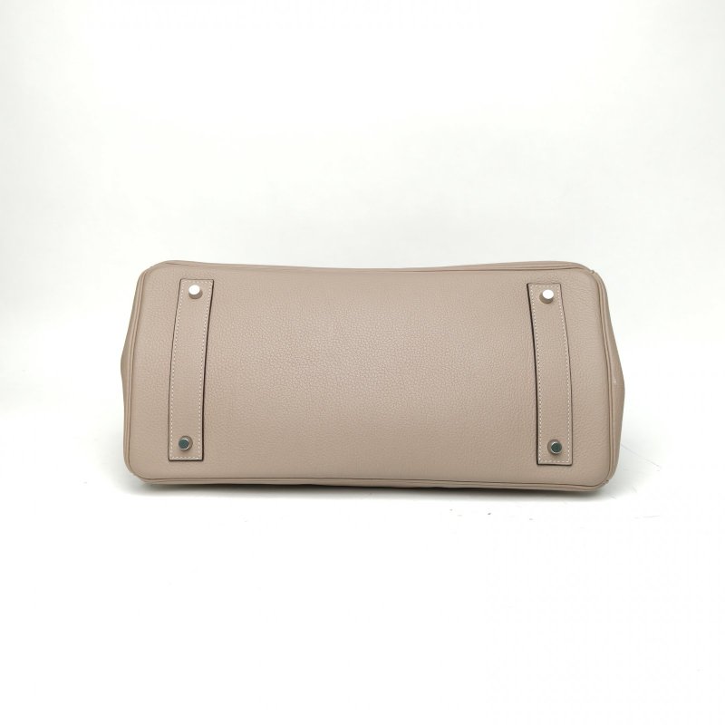 HERMES ShoulderBirkin斑鳩灰Togo皮框K銀扣肩背包-4