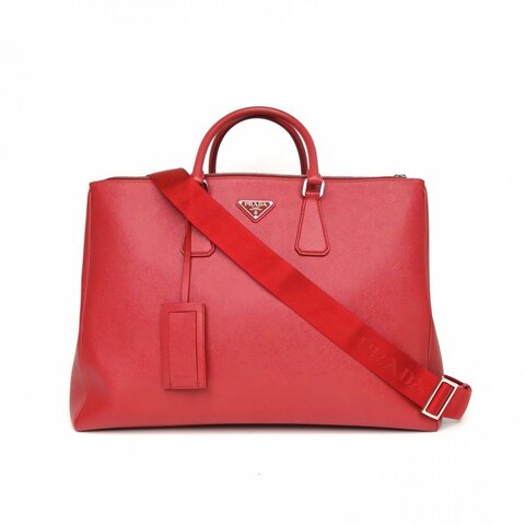 PRADA Galleria殺手包超大號紅色牛皮肩背包