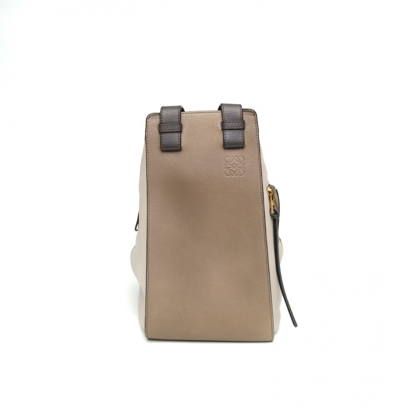 LOEWE Hammock吊床包大號拼色牛皮金扣肩背包-1