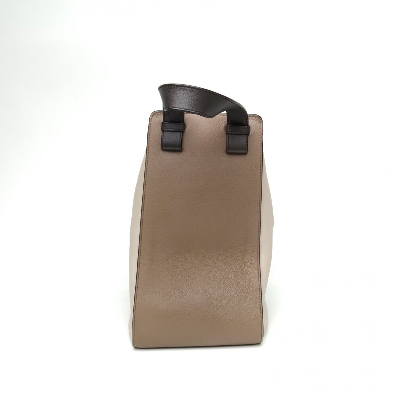 LOEWE Hammock吊床包大號拼色牛皮金扣肩背包-3