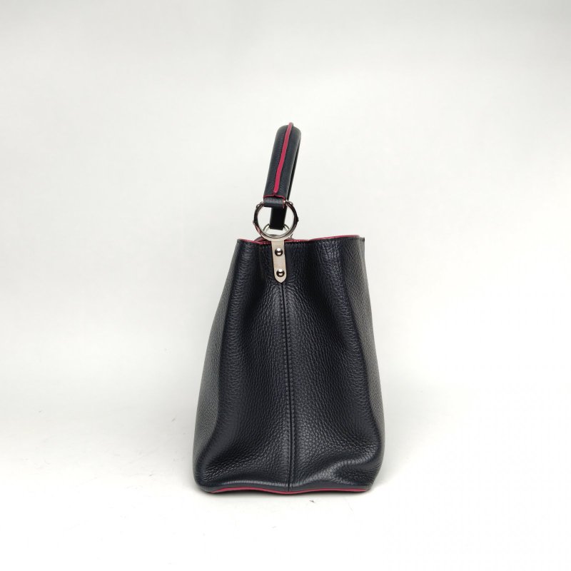 LOUIS VUITTON Capucines中號36黑色牛皮銀扣2015肩背包-1