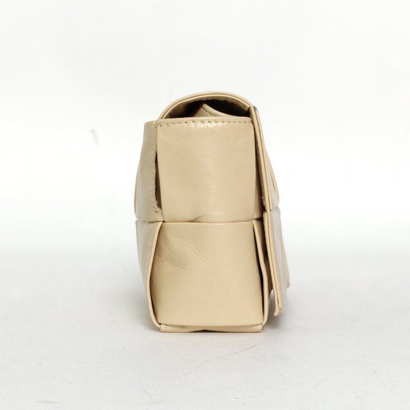 BOTTEGA VENETA 米色牛皮Cassette19斜挎包肩背包-3