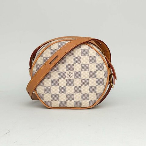 LOUIS VUITTON BOITECHAPEAU軟圓餅小號白色棋盤格PVC2020肩背包